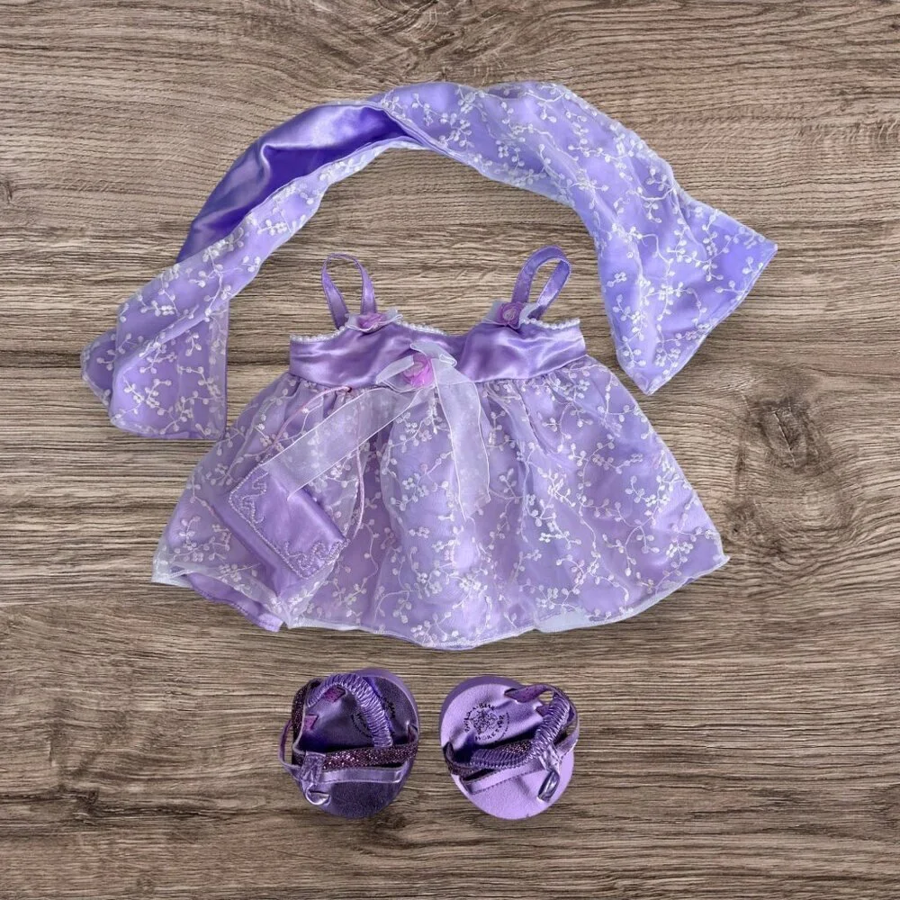 Build A Bear 2 Princess Fairy Dress Outfit Sets Crown Shoes Accessories BABW BAB